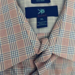 Egara Men's Checkered Shirt in Blue and pink